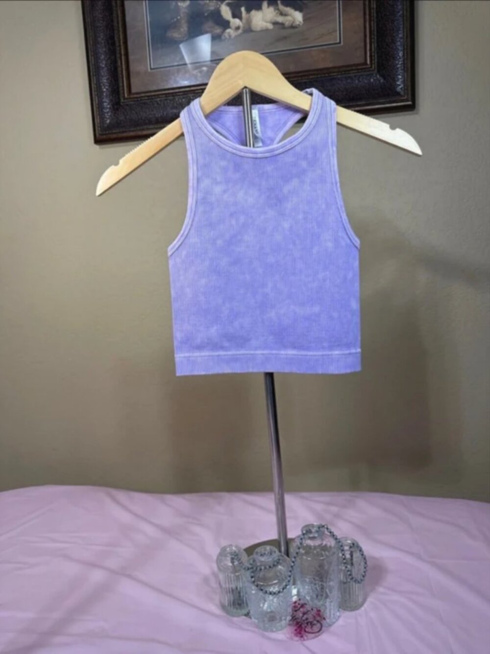 Zenana purple crop tank
